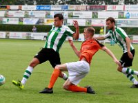 027 2016 Genemuiden Oranje Nassau  03-09-2016: Voetbal: SC Genemuiden v Oranje Nassau: Genemuiden / Frank Kuurman (l) of Genemuiden, Melle Kuipers (m) of Oranje Nassau, Jacco Riemens (r) of Genemuiden / Hoofdklasse B zaterdagamateurvoetbal /